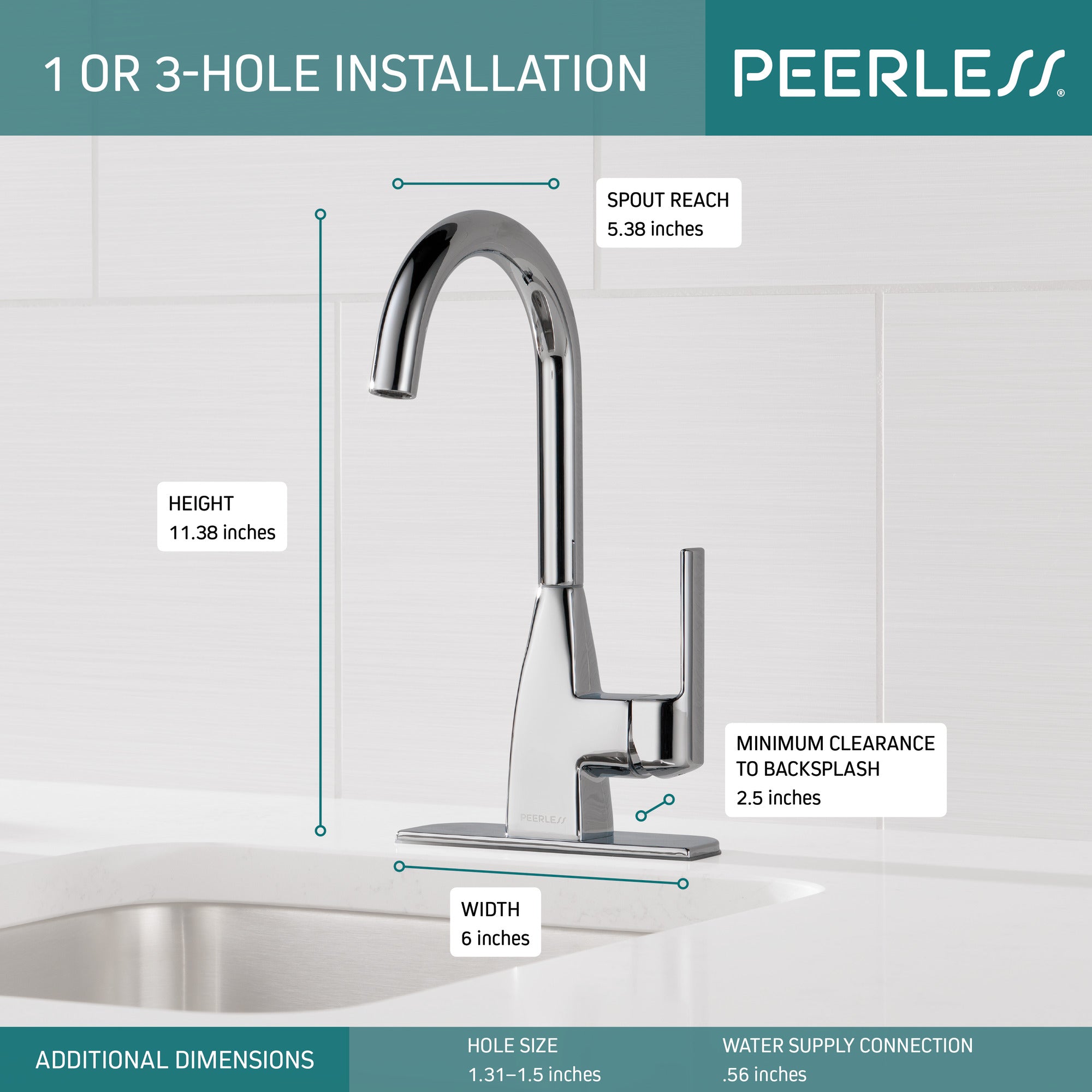 Peerless Xander® Single Handle Bar Faucet