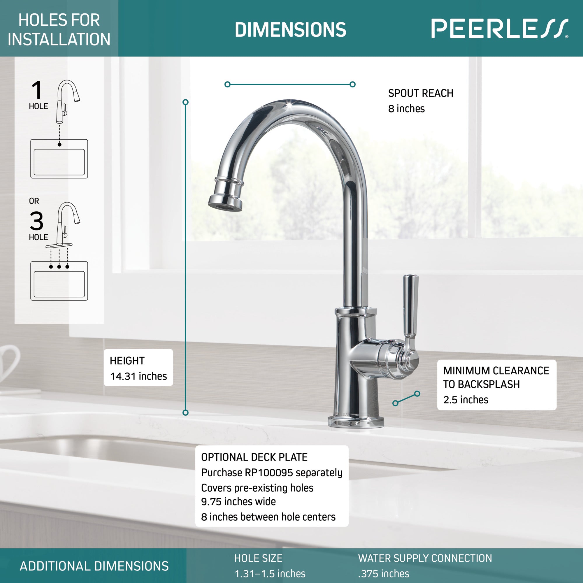 Peerless Westchester® Single-Handle Kitchen Faucet