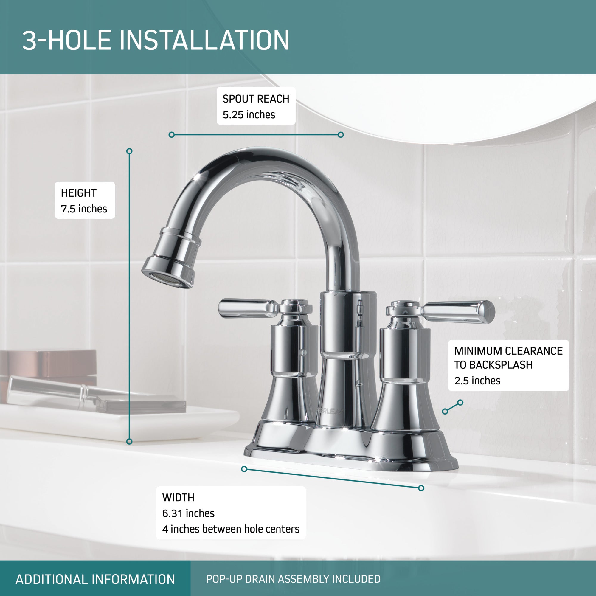 Peerless Westchester® Two-Handle Centerset Bathroom Faucet