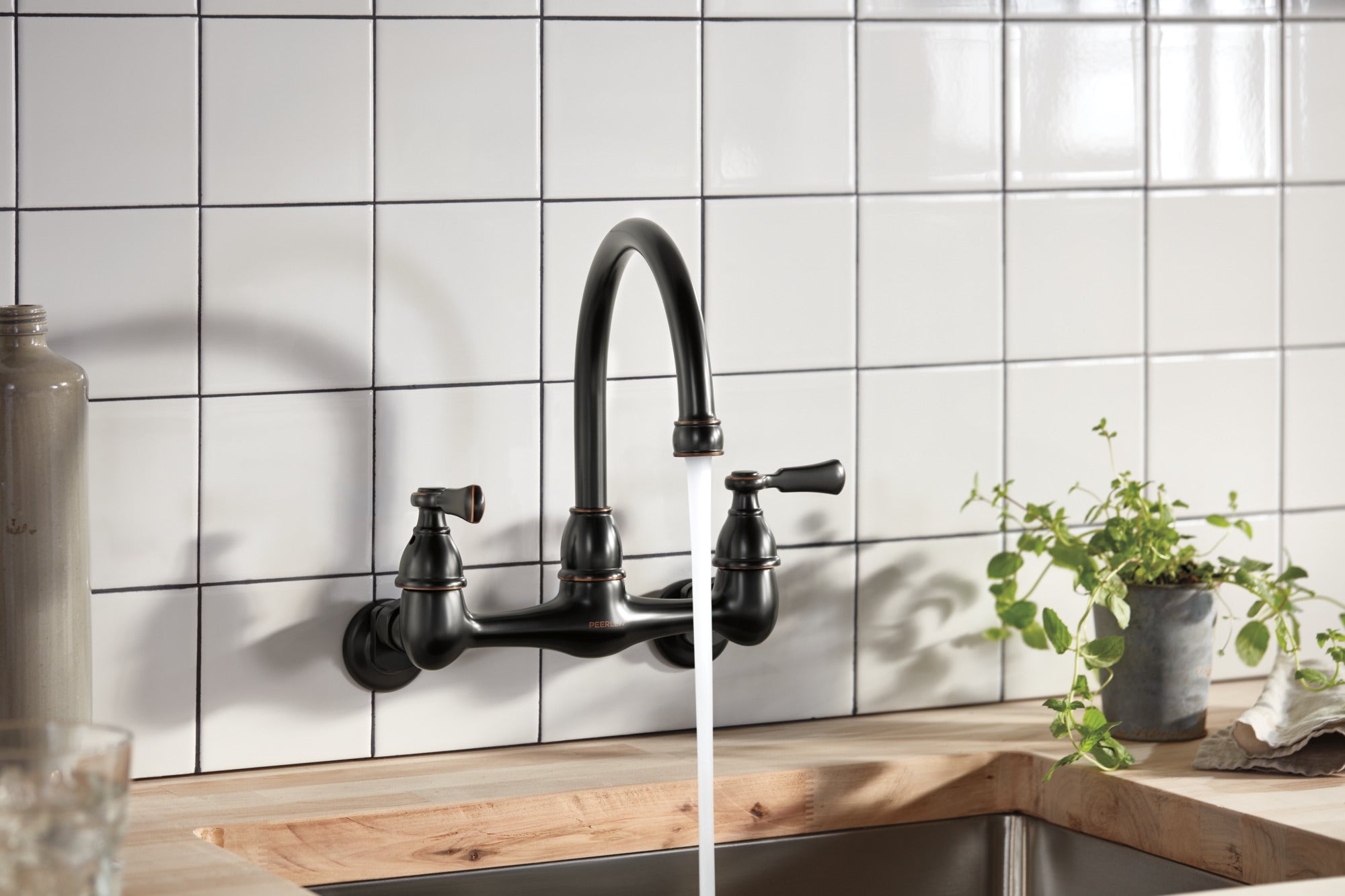 Peerless Elmhurst® Two-handle wall-mount kitchen faucet