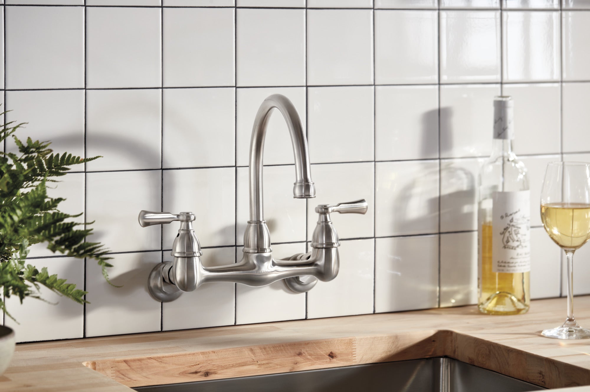 Peerless Elmhurst® Two-handle wall-mount kitchen faucet