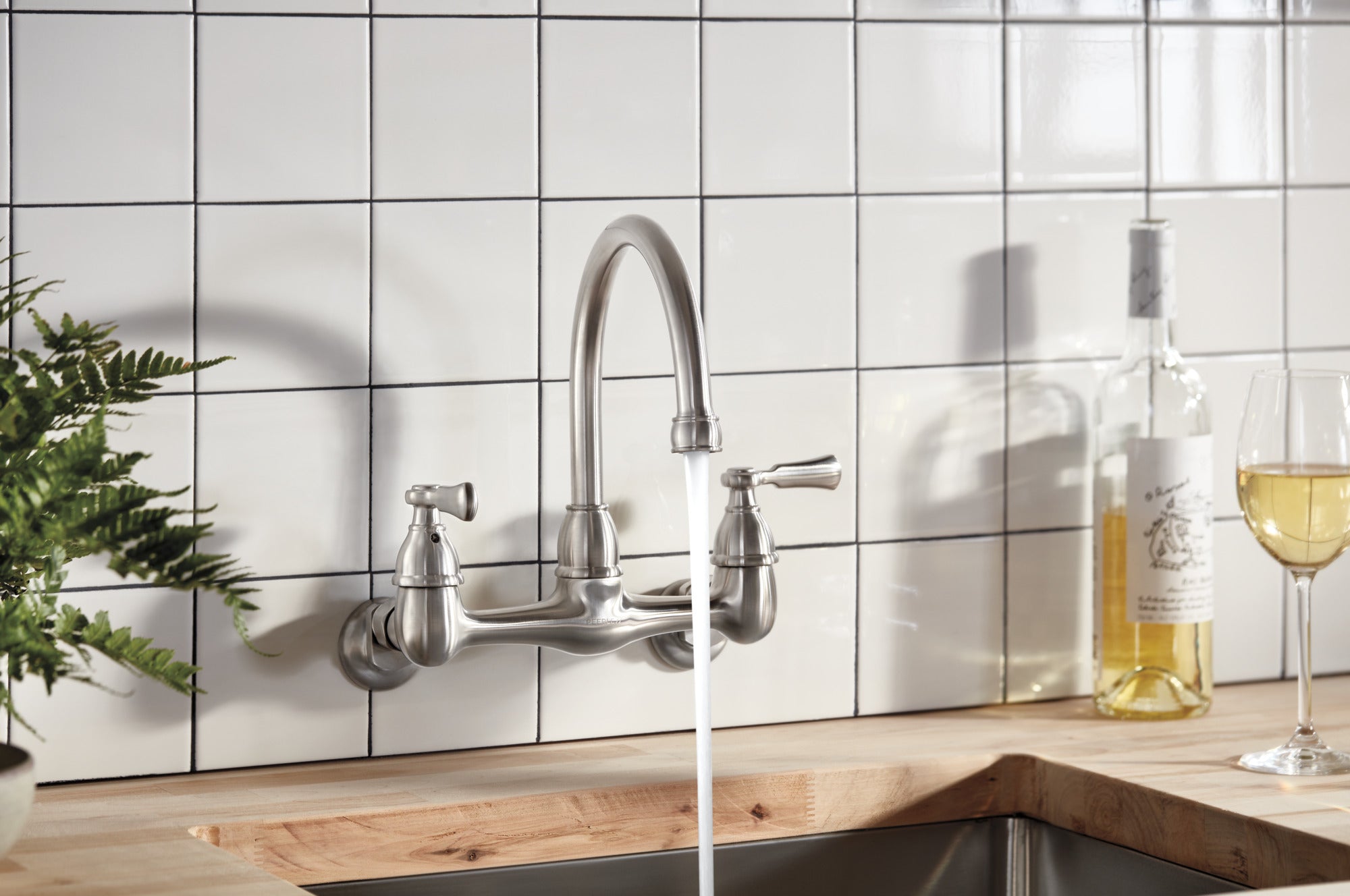 Peerless Elmhurst® Two-handle wall-mount kitchen faucet