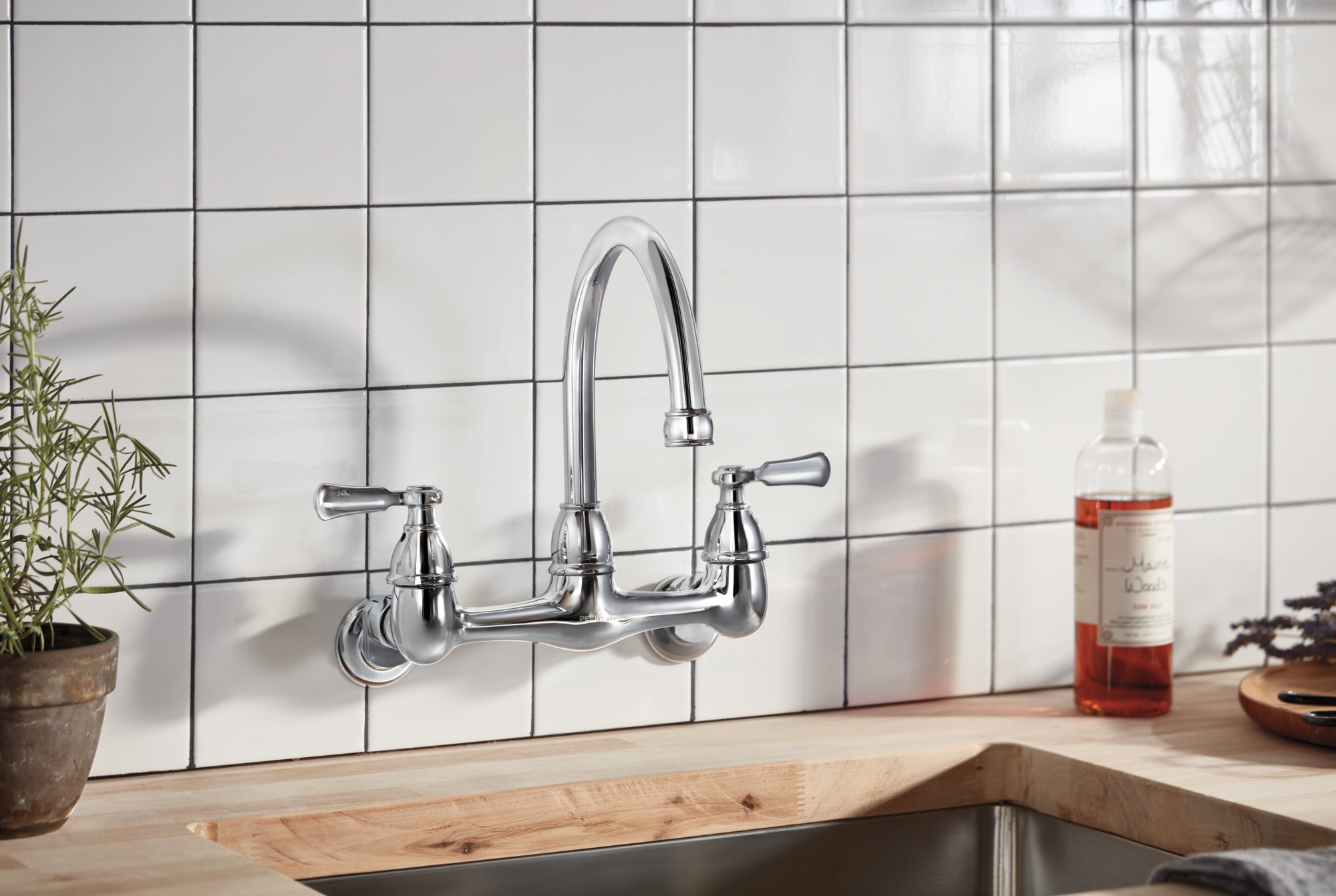 Peerless Elmhurst® Two-handle wall-mount kitchen faucet