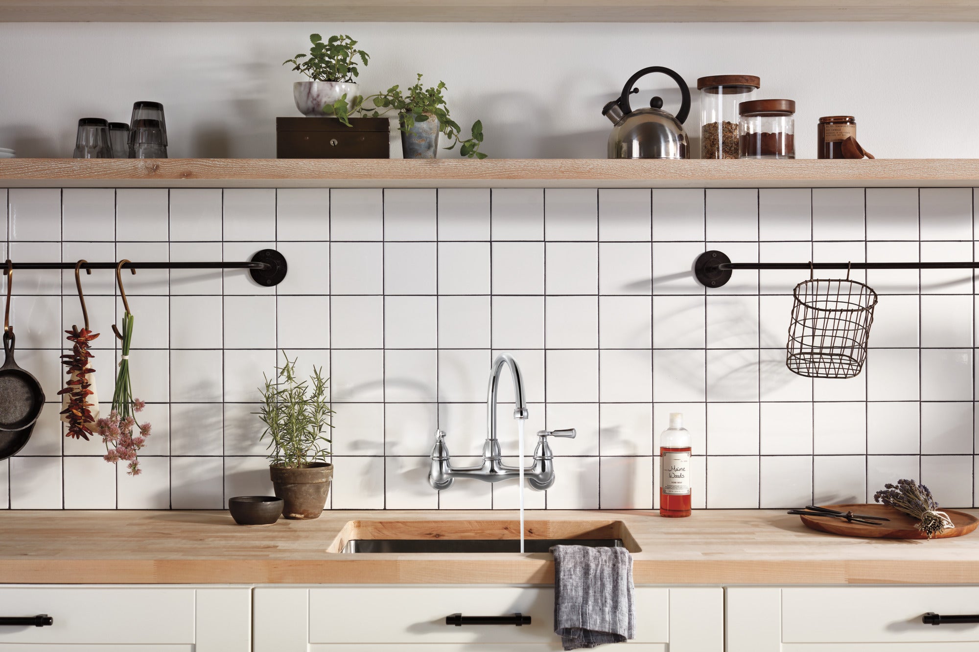 Peerless Elmhurst® Two-handle wall-mount kitchen faucet