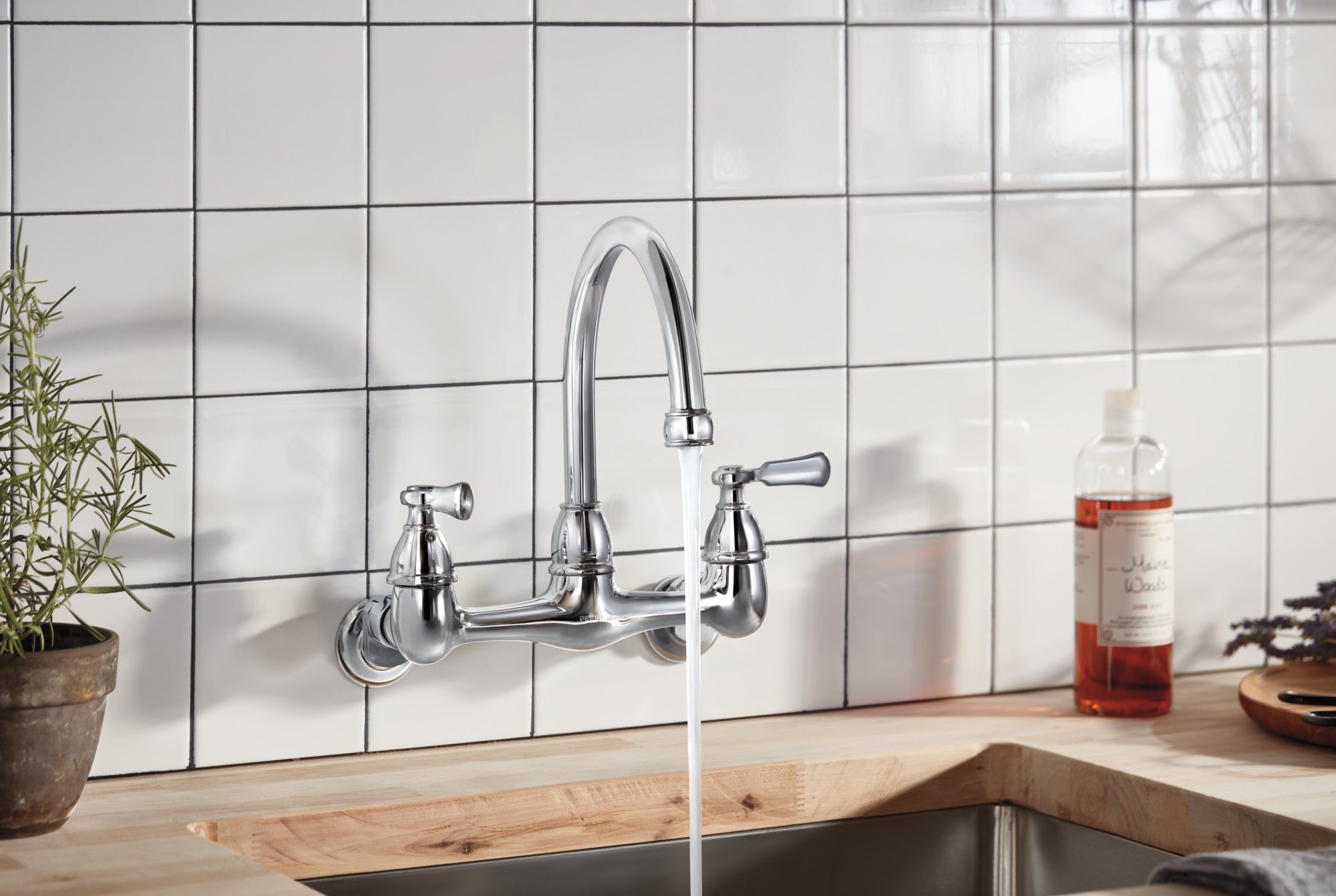 Peerless Elmhurst® Two-handle wall-mount kitchen faucet