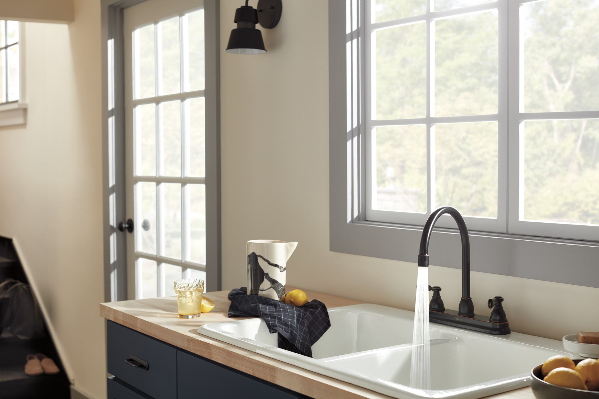 Peerless Elmhurst® Two-Handle Kitchen Faucet with Twist Aerator