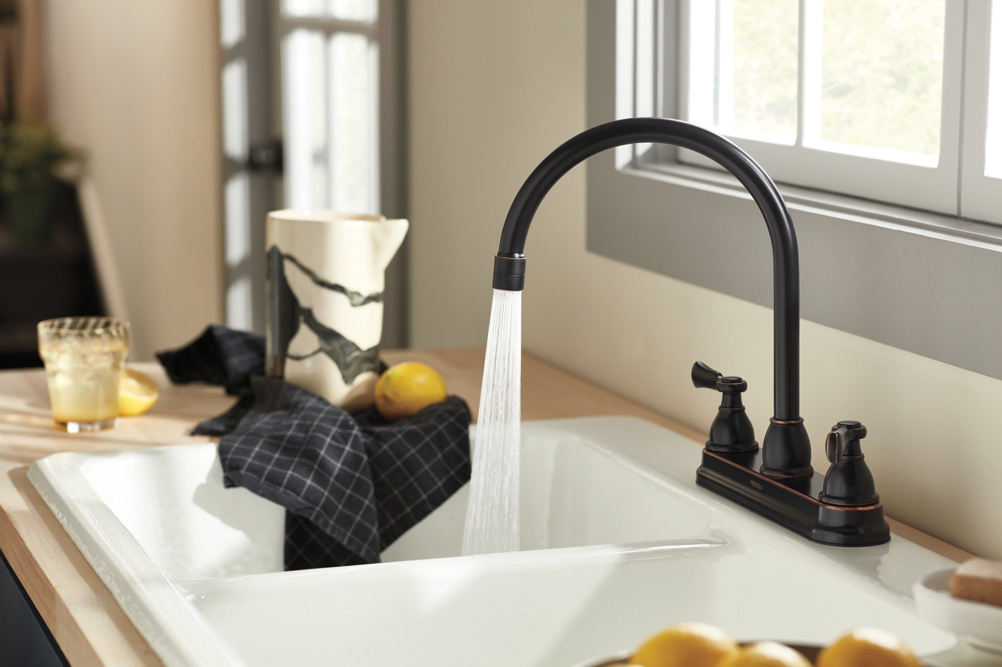 Peerless Elmhurst® Two-Handle Kitchen Faucet with Twist Aerator