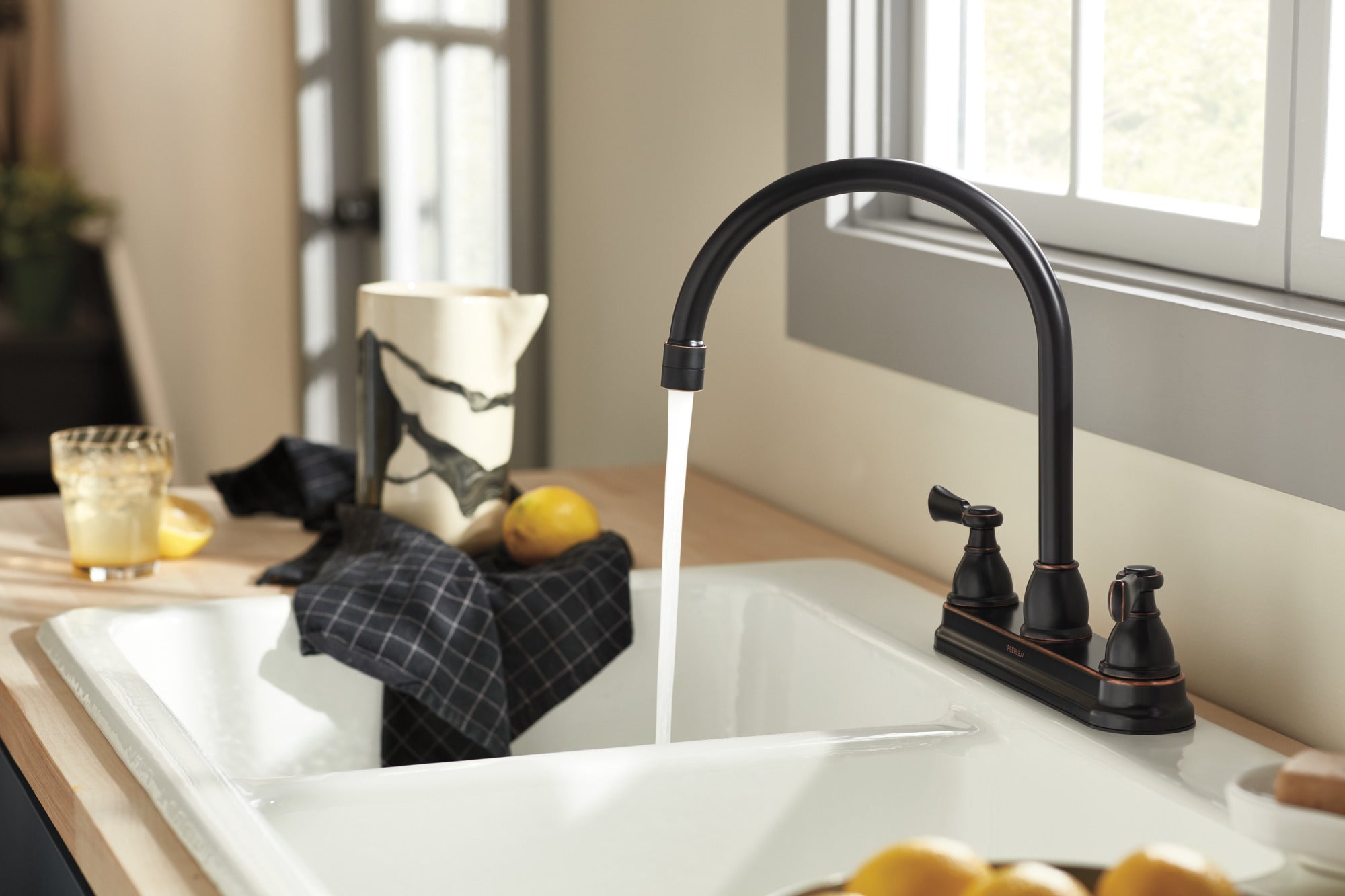Peerless Elmhurst® Two-Handle Kitchen Faucet with Twist Aerator