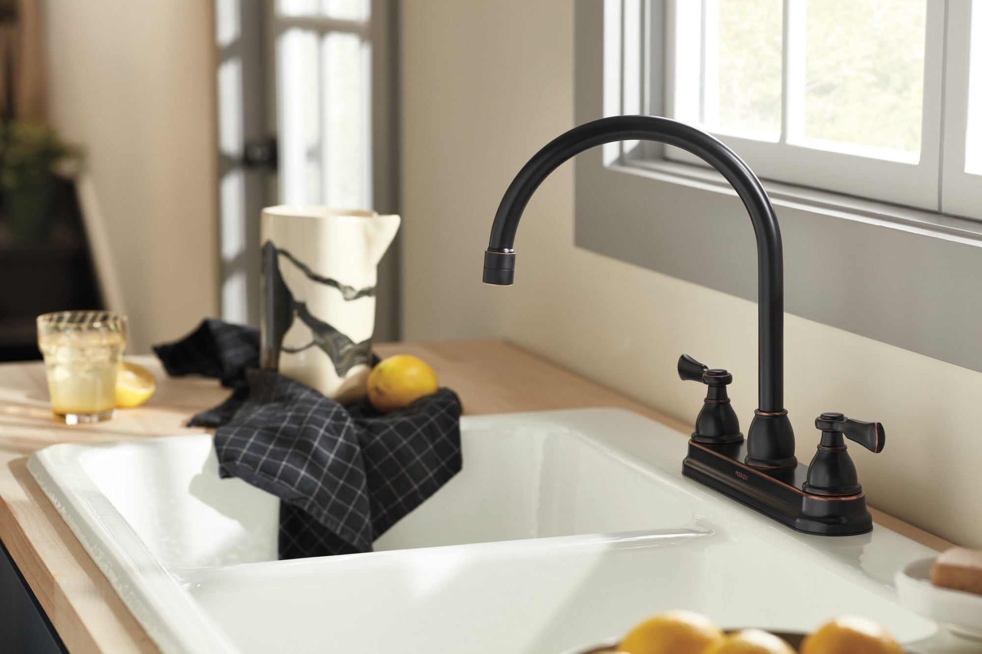 Peerless Elmhurst® Two-Handle Kitchen Faucet with Twist Aerator