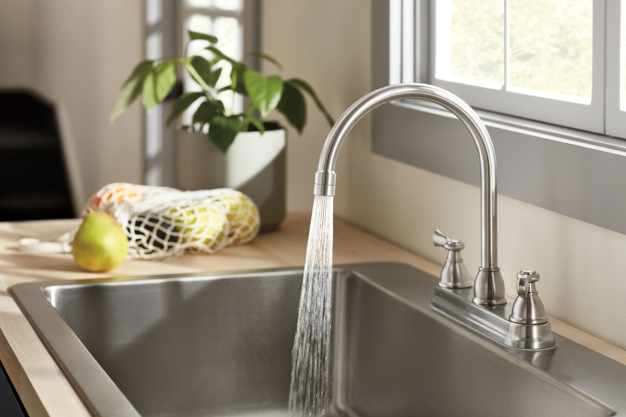 Peerless Elmhurst® Two-Handle Kitchen Faucet with Twist Aerator
