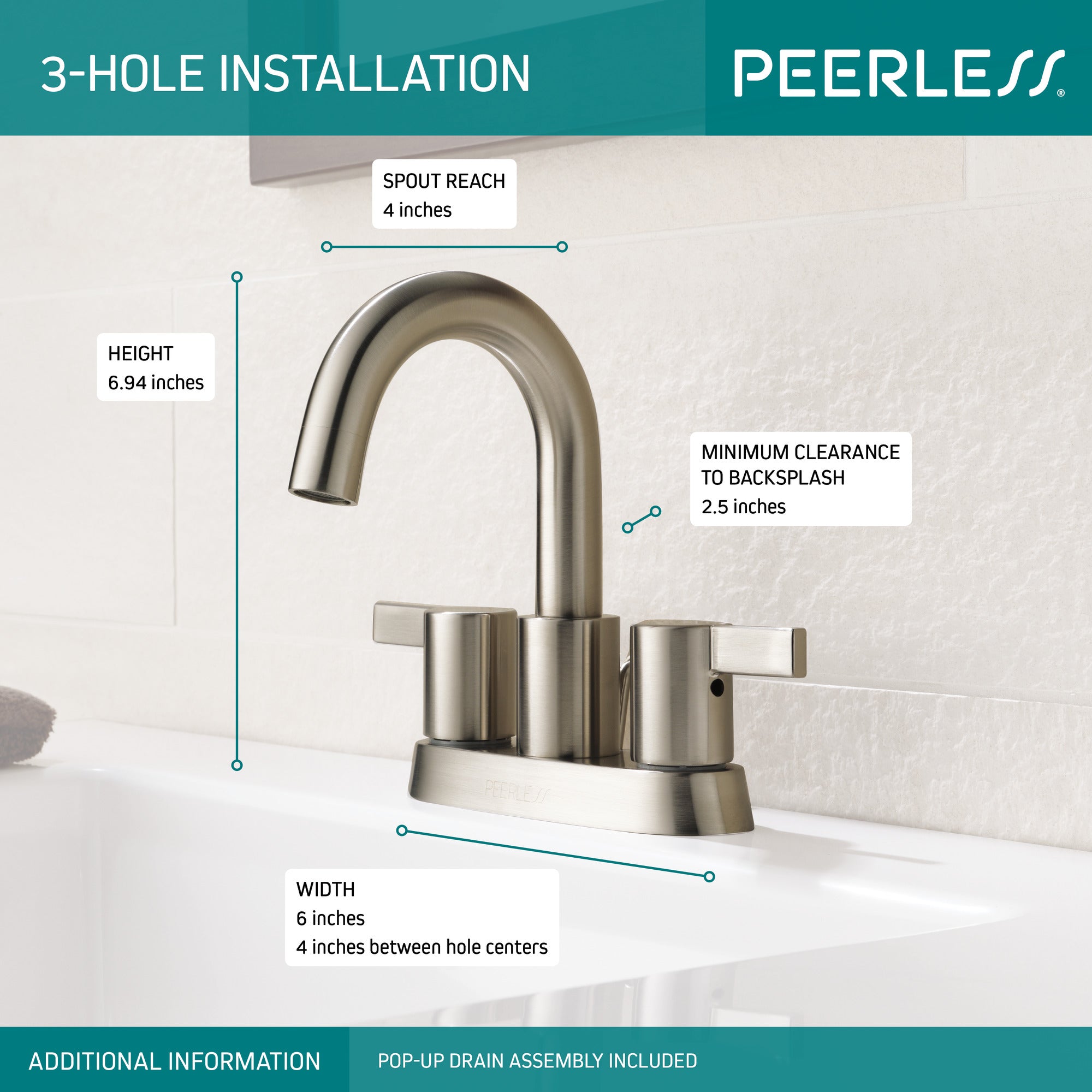 Peerless Precept® Two Handle Centerset Bathroom