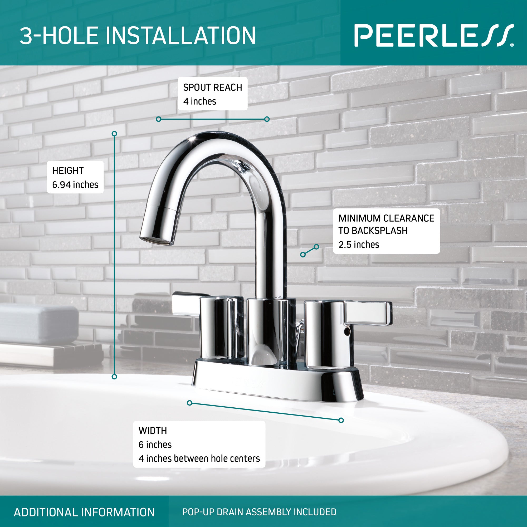 Peerless Precept® Two Handle Centerset Bathroom