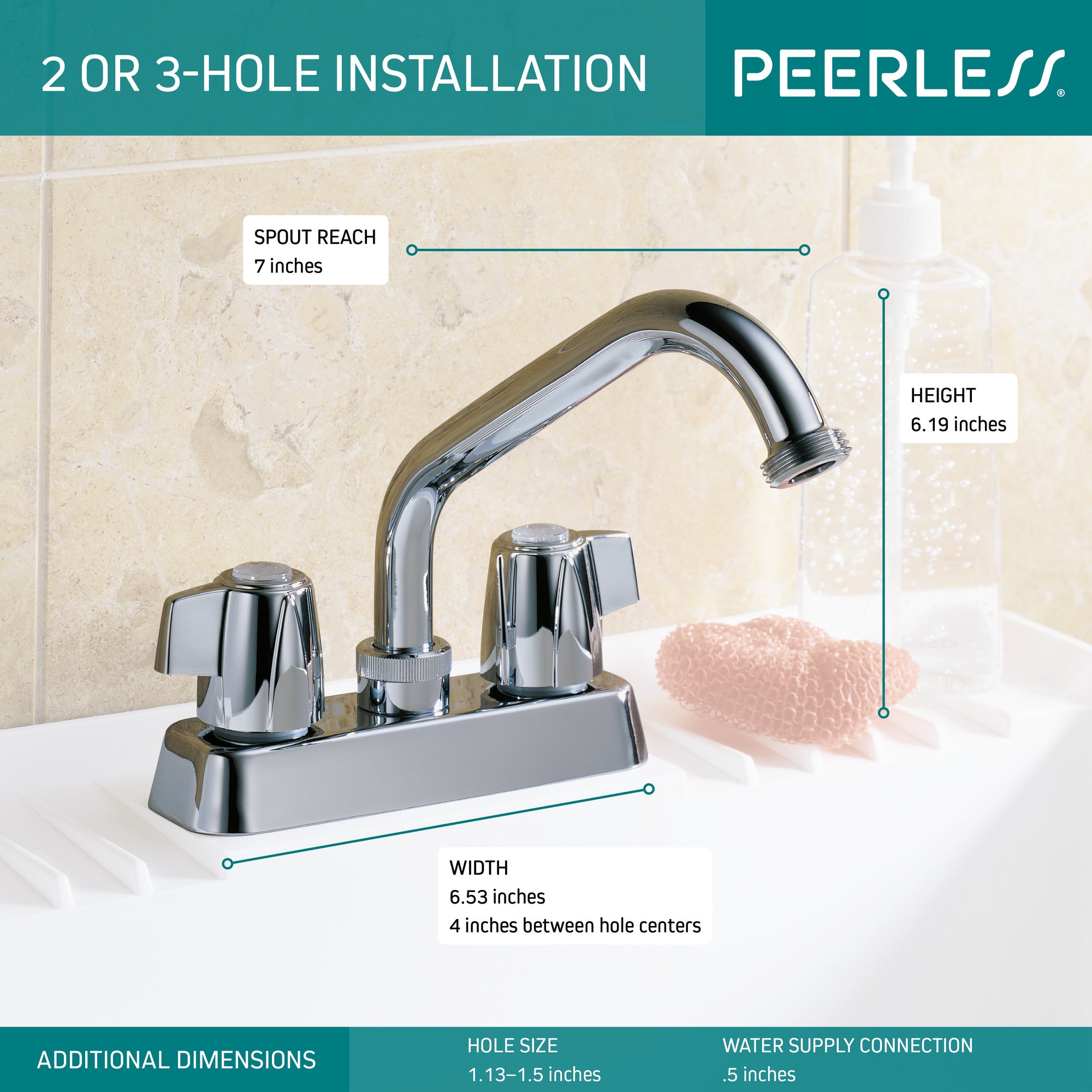 Peerless Core Two Handle Laundry Faucet