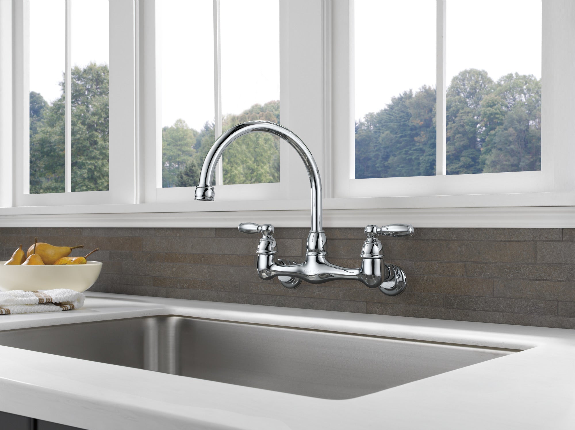 Peerless Claymore™ Two Handle Wall Mounted Kitchen Faucet