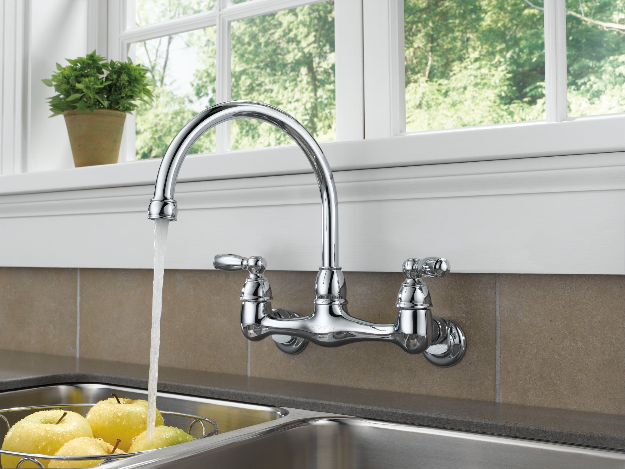 Peerless Claymore™ Two Handle Wall Mounted Kitchen Faucet