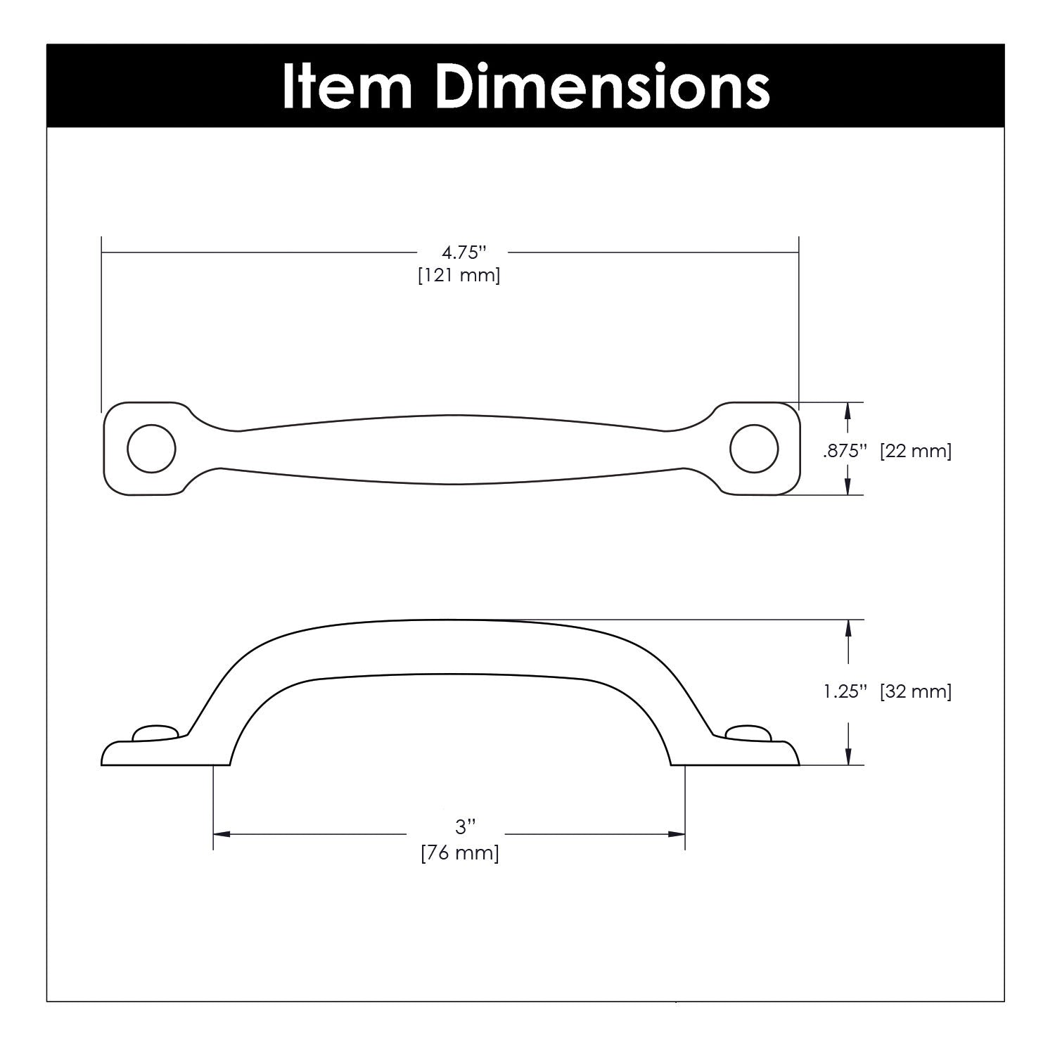 Hickory P3001, 3 Inch (76mm) Refined Rustic Pull