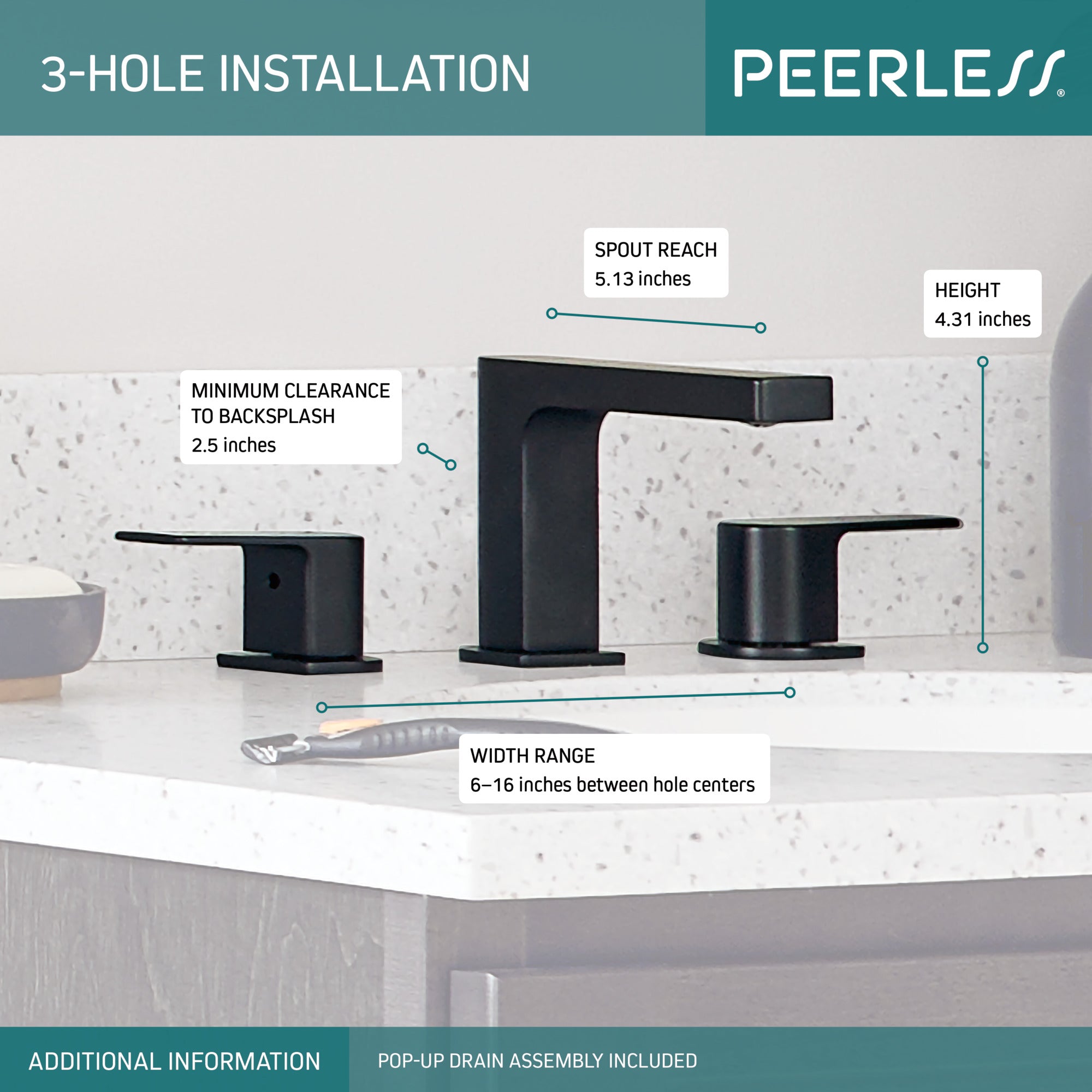 Peerless Xander® Two-Handle Widespread Lavatory Faucet