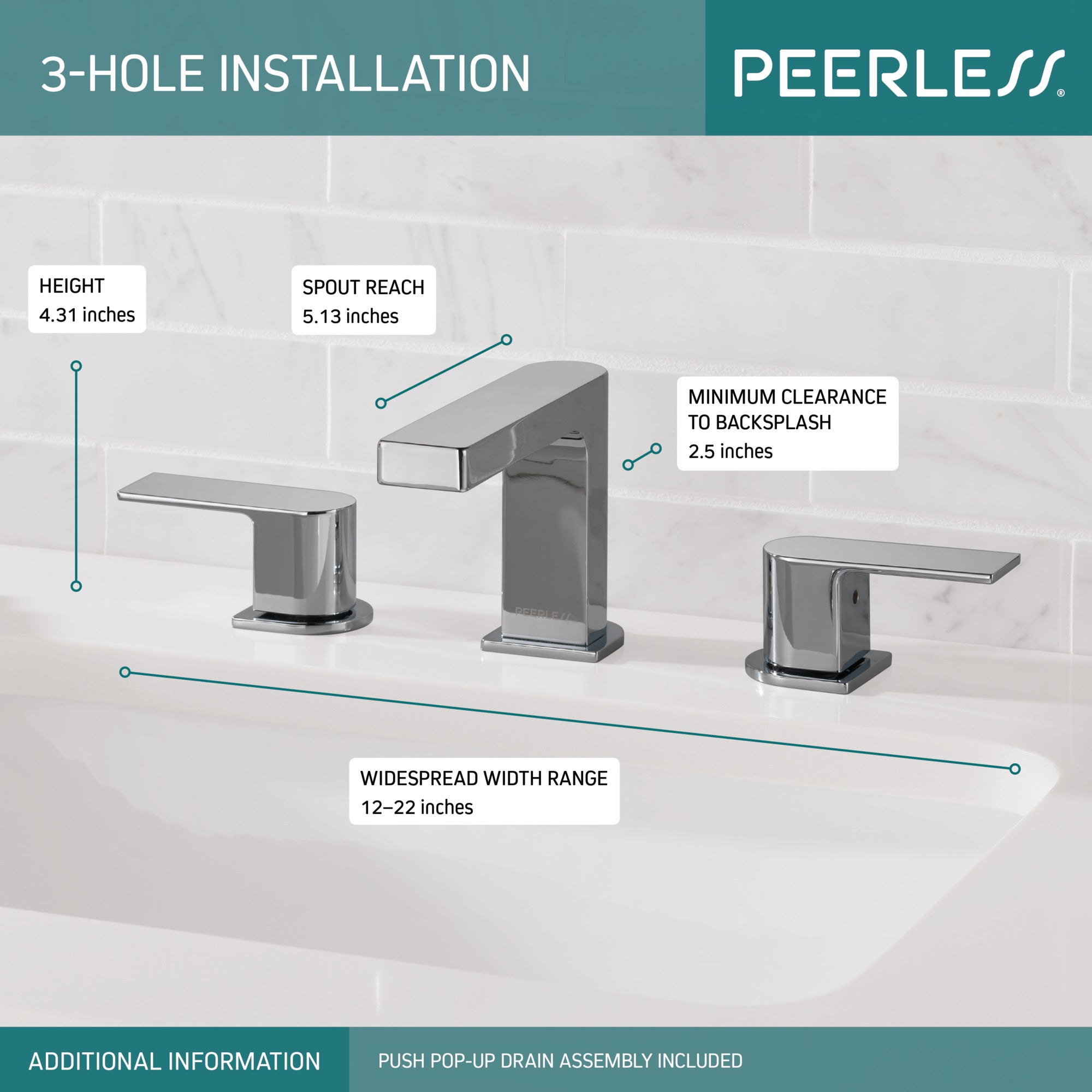 Peerless Xander® Two Handle Widespread Bathroom