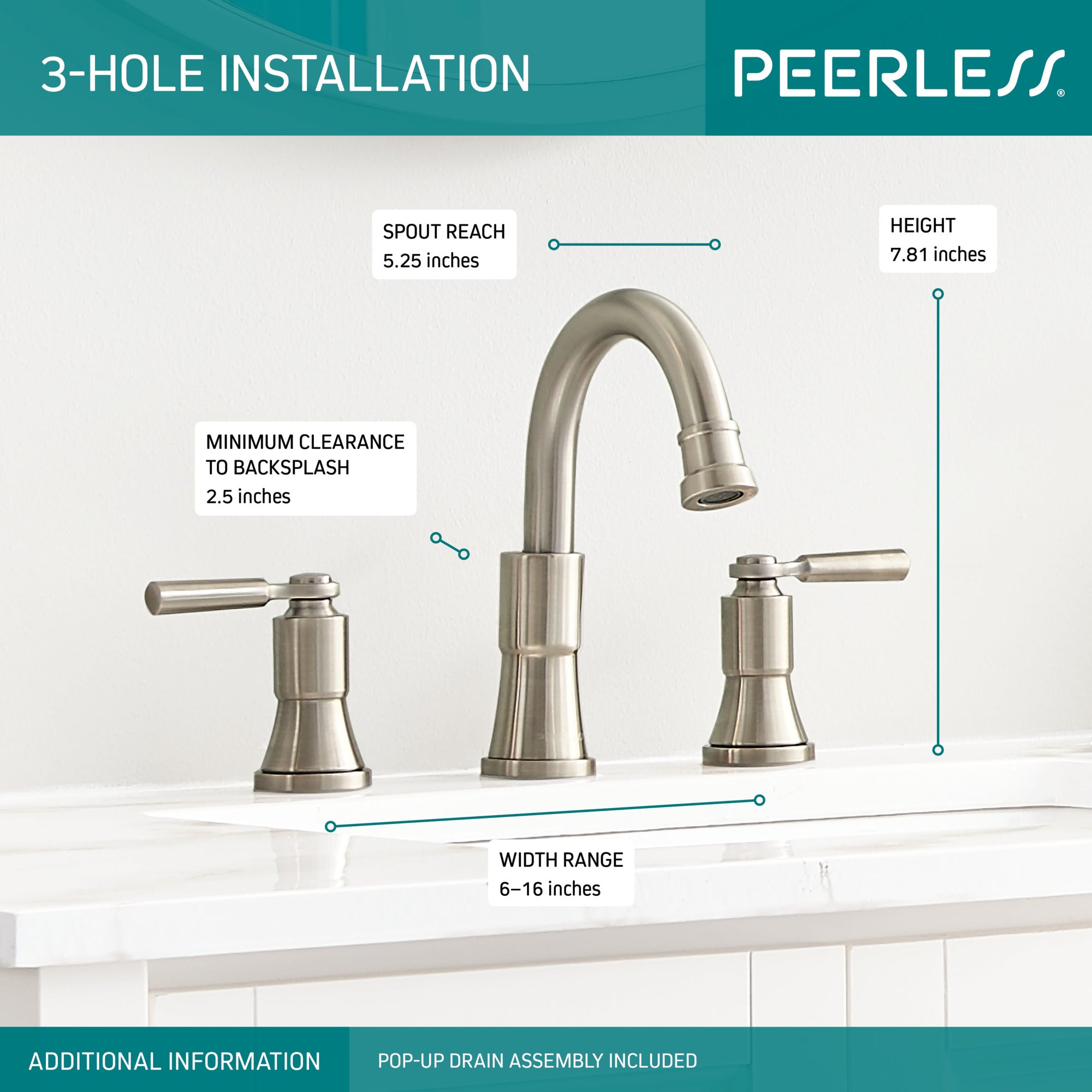 Peerless Westchester® Two-Handle Widespread Bathroom Faucet