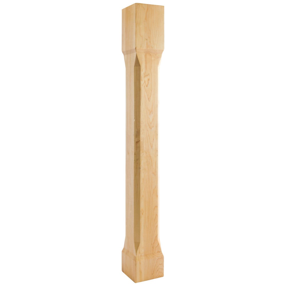 Hardware Resources 5" W x 5" D x 42" H Hard Maple Recessed Chamfered Post
