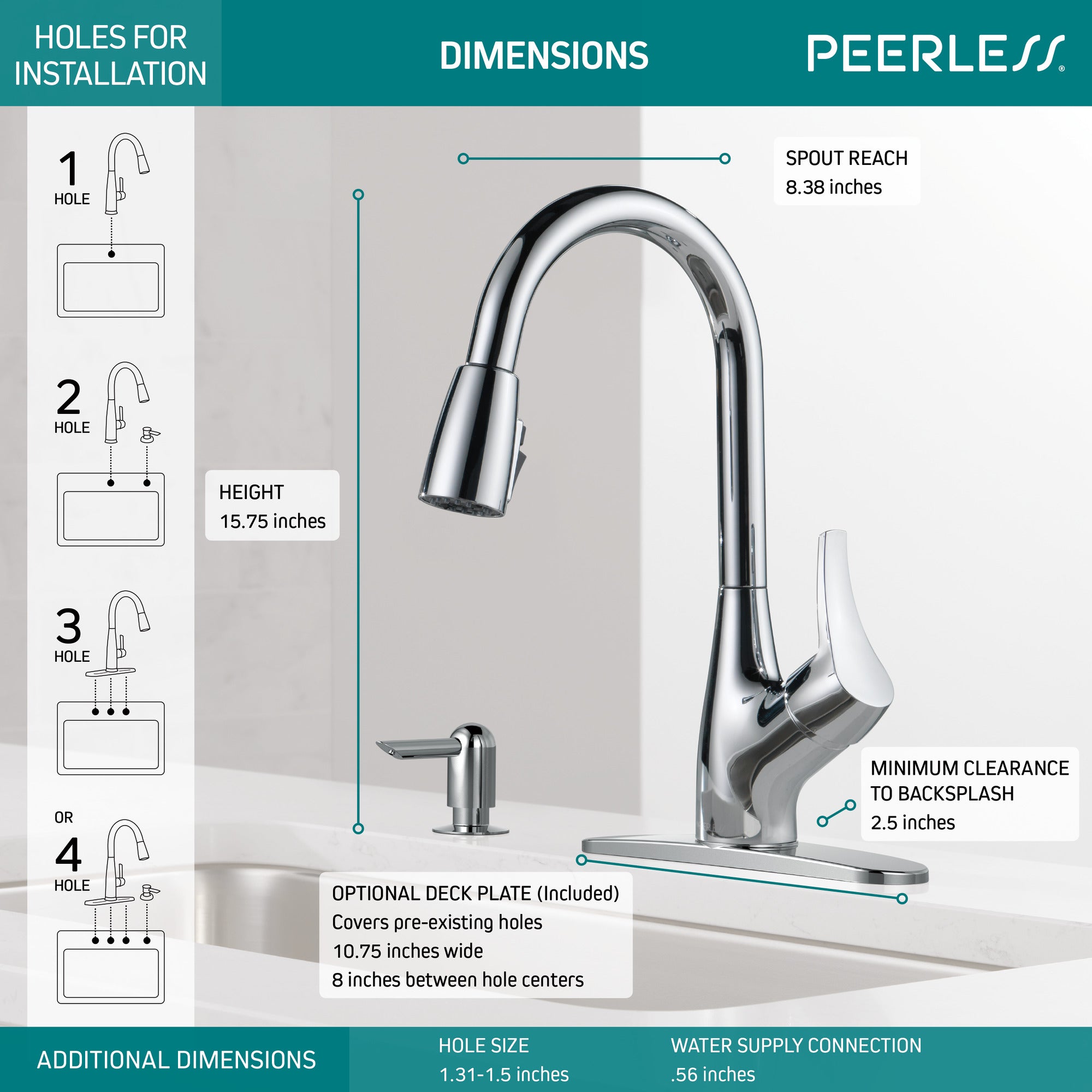 Peerless Retail Channel Product Single Handle Pull-Down Kitchen Faucet