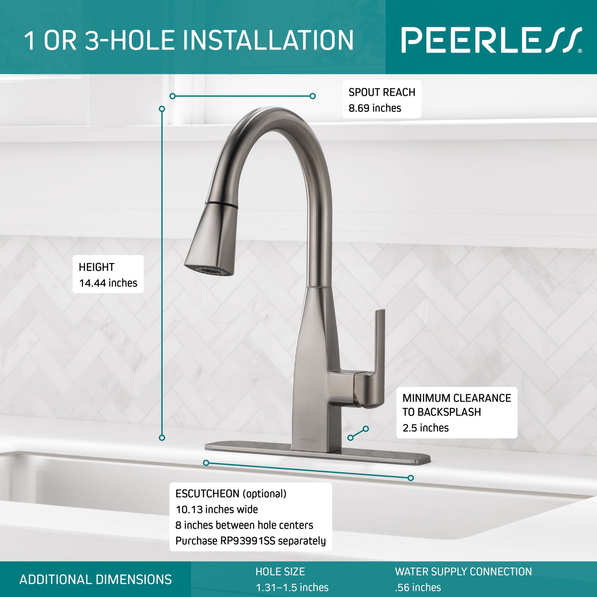 Peerless Xander® Single Handle Pulldown Kitchen Faucet
