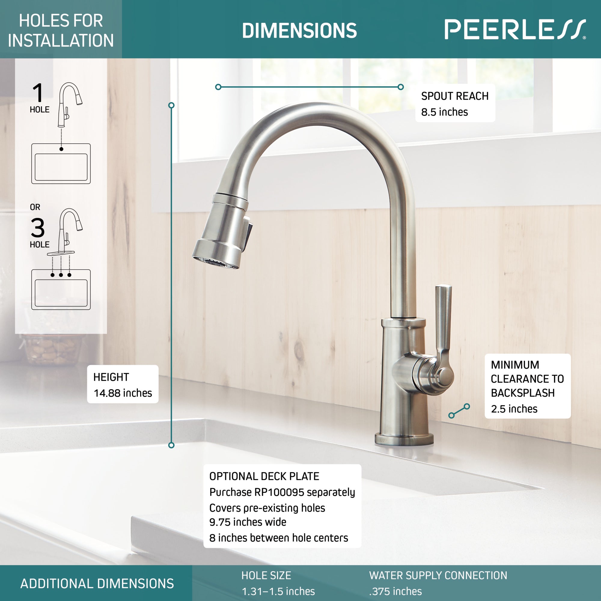Peerless Westchester® Single-Handle Pull-Down Kitchen Faucet