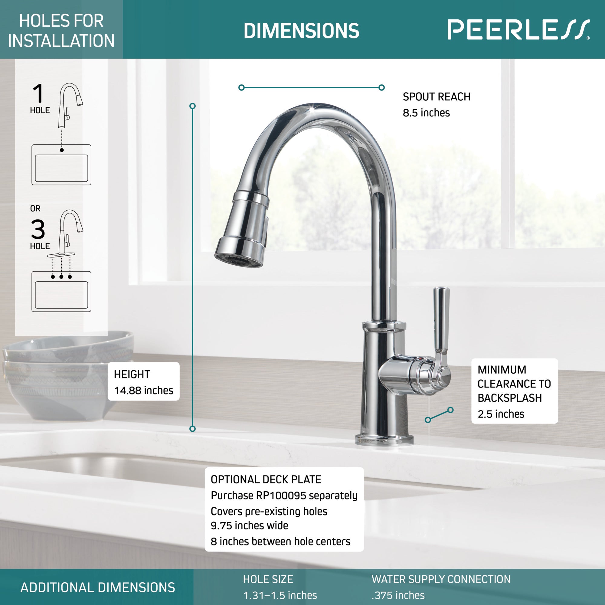 Peerless Westchester® Single-Handle Pull-Down Kitchen Faucet