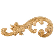 Hardware Resources 10-5/8" W x 5/16" D x 4-3/8" H Left Pressed Rubberwood Acanthus Applique
