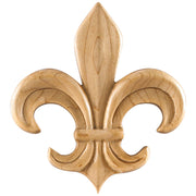 Hardware Resources 3-3/4" W x 5/16" D x 4-1/4" H Pressed Rubberwood Fleur-de-lis Applique