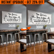 Upgrade Your 48x24 Inches 'Pool & Bar' (Style 3) Canvas To 60x30 Inches