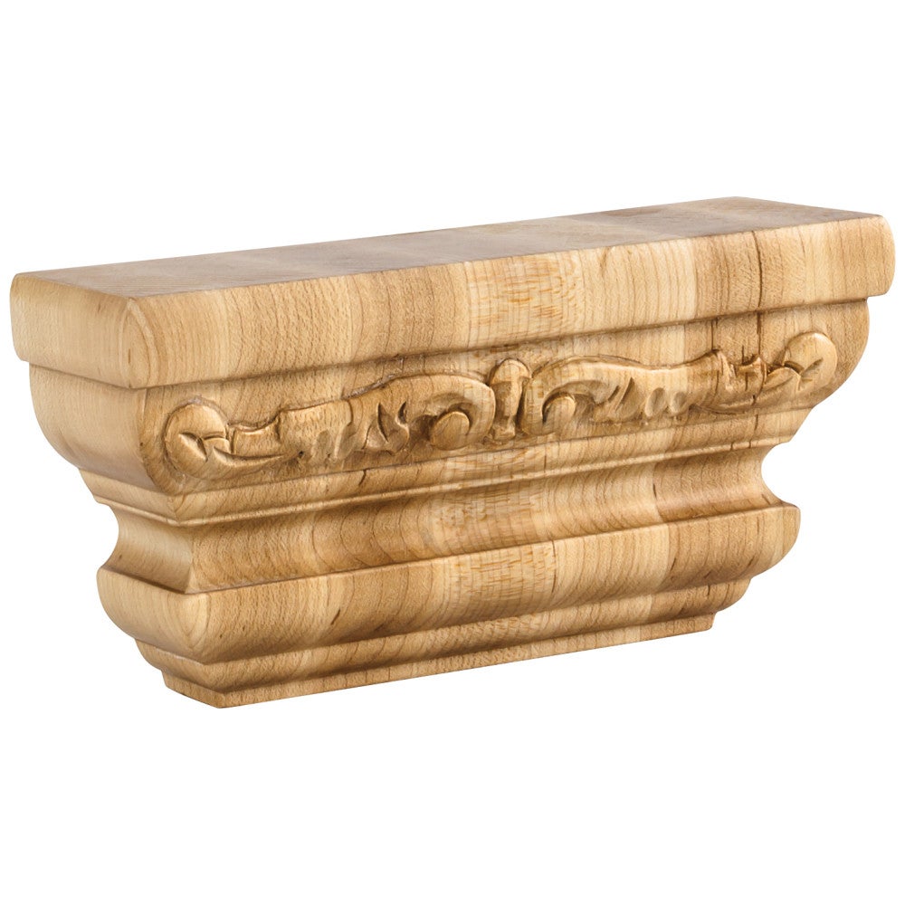 Hardware Resources 6" W x 2" D x 3" H Maple Acanthus Pilaster Capital