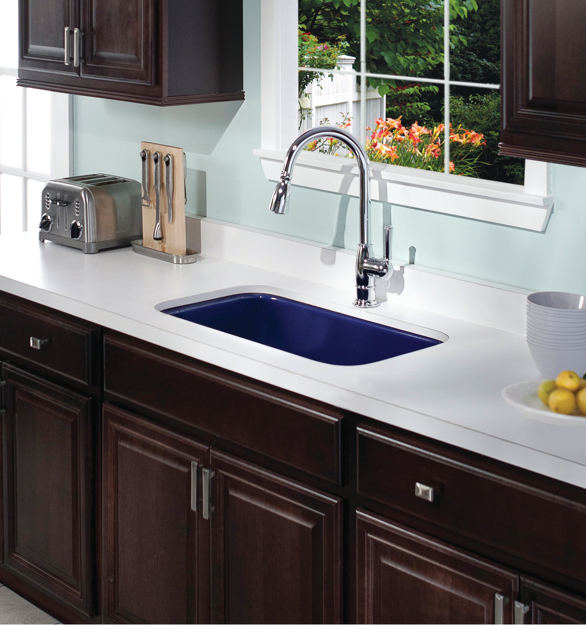 Houzer Porcela 31" Porcelain Enamel Steel Undermount Single Bowl Kitchen Sink