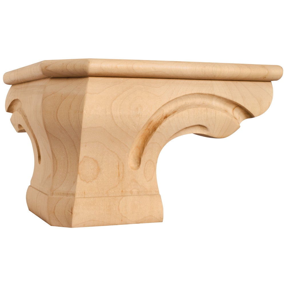 Hardware Resources 6-3/4" W x 6-3/4" D x 4-1/2" H Cherry Beaded Rounded Corner Pedestal Foot