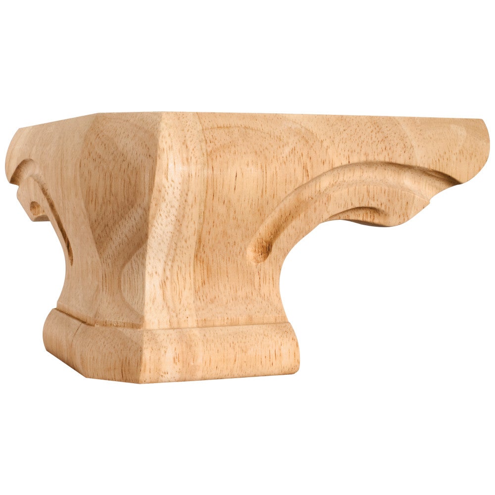 Hardware Resources 6-3/4" W x 6-3/4" D x 4" H Oak Rounded Corner Pedestal Foot