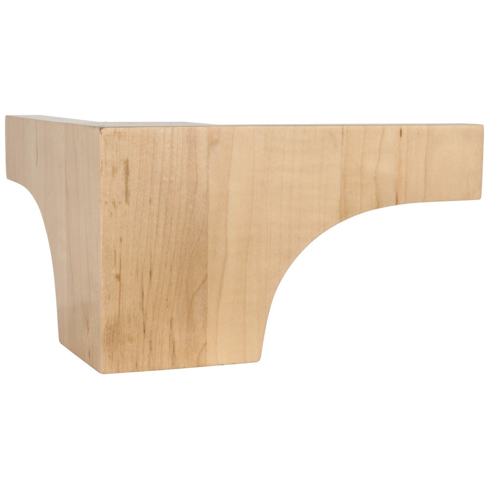 Hardware Resources 8" W x 8" D x 4-1/2" H Rubberwood Cove Corner Pedestal Foot