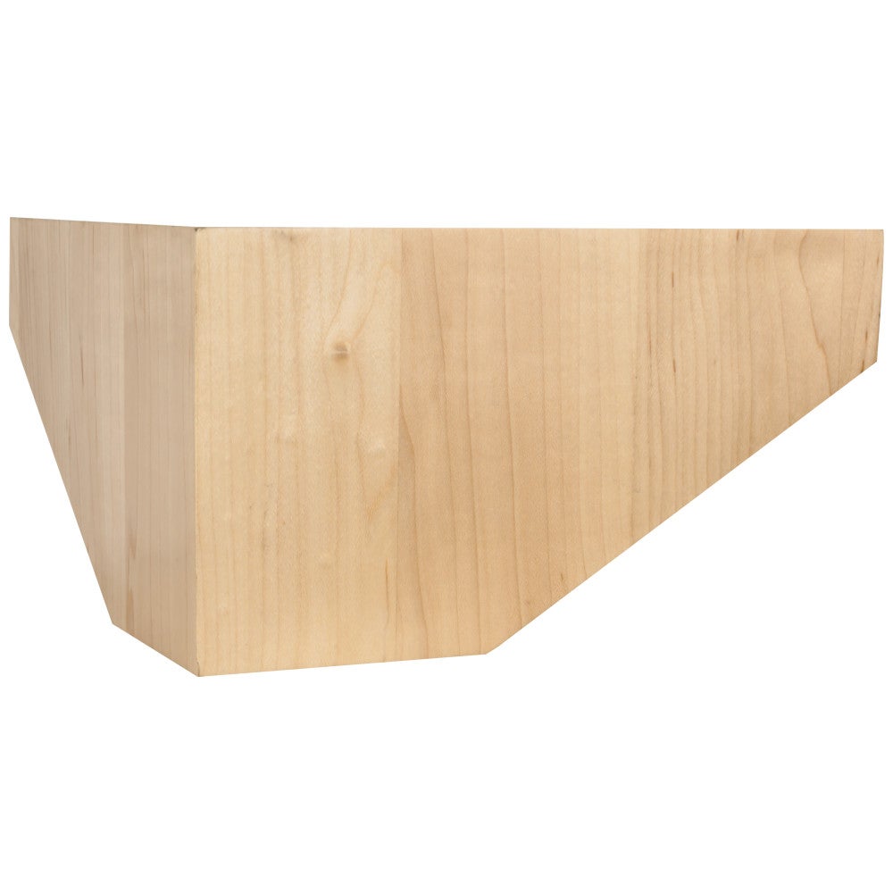 Hardware Resources 8" W x 8" D x 4-1/2" H Rubberwood Shaker Pedestal Corner Foot