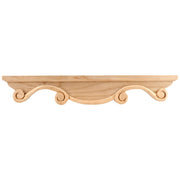 Hardware Resources 16" W x 1" D x 2-1/2" H Maple Scrolled Middle Corner Foot