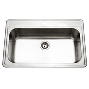 Houzer Premier 33 inch Stainless Steel Drop-in Topmount 1-hole Single Bowl Kitchen Sink - PGS-3122-1