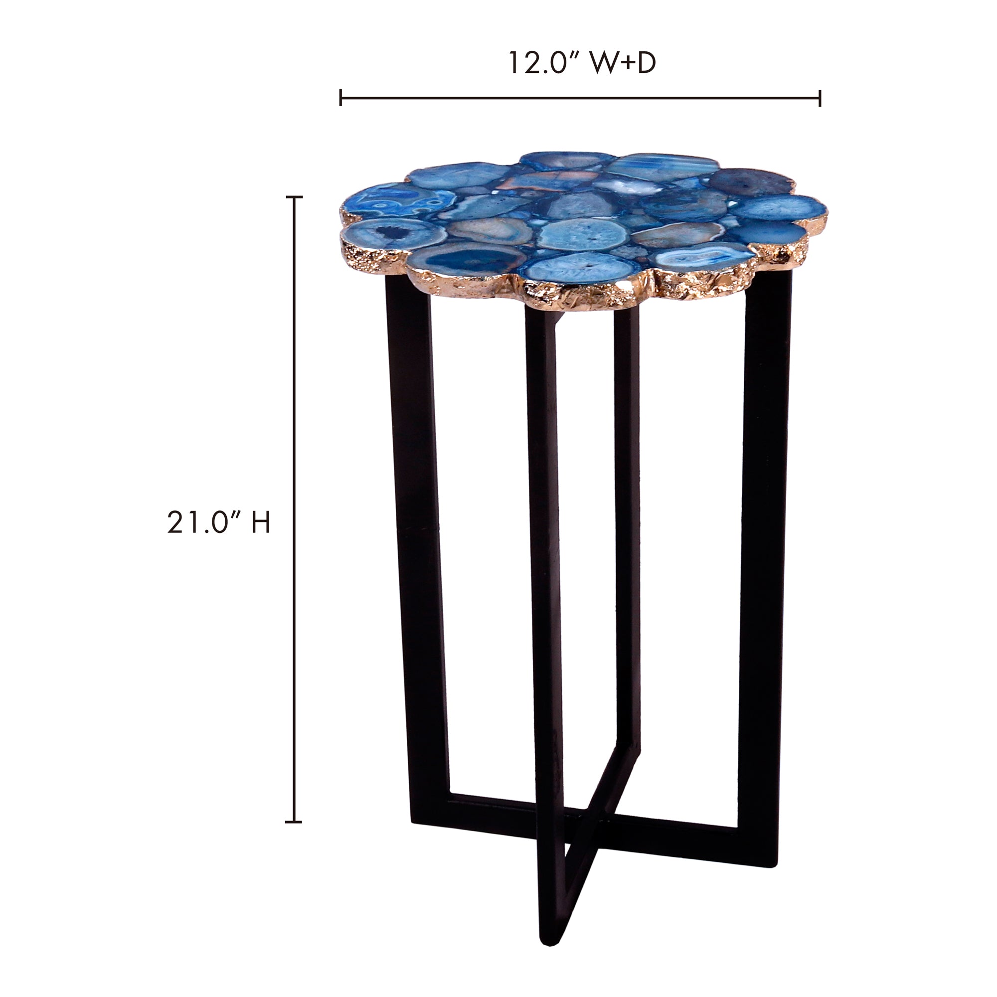 Moes Azul Agate Accent Table Blue PJ-1011-26