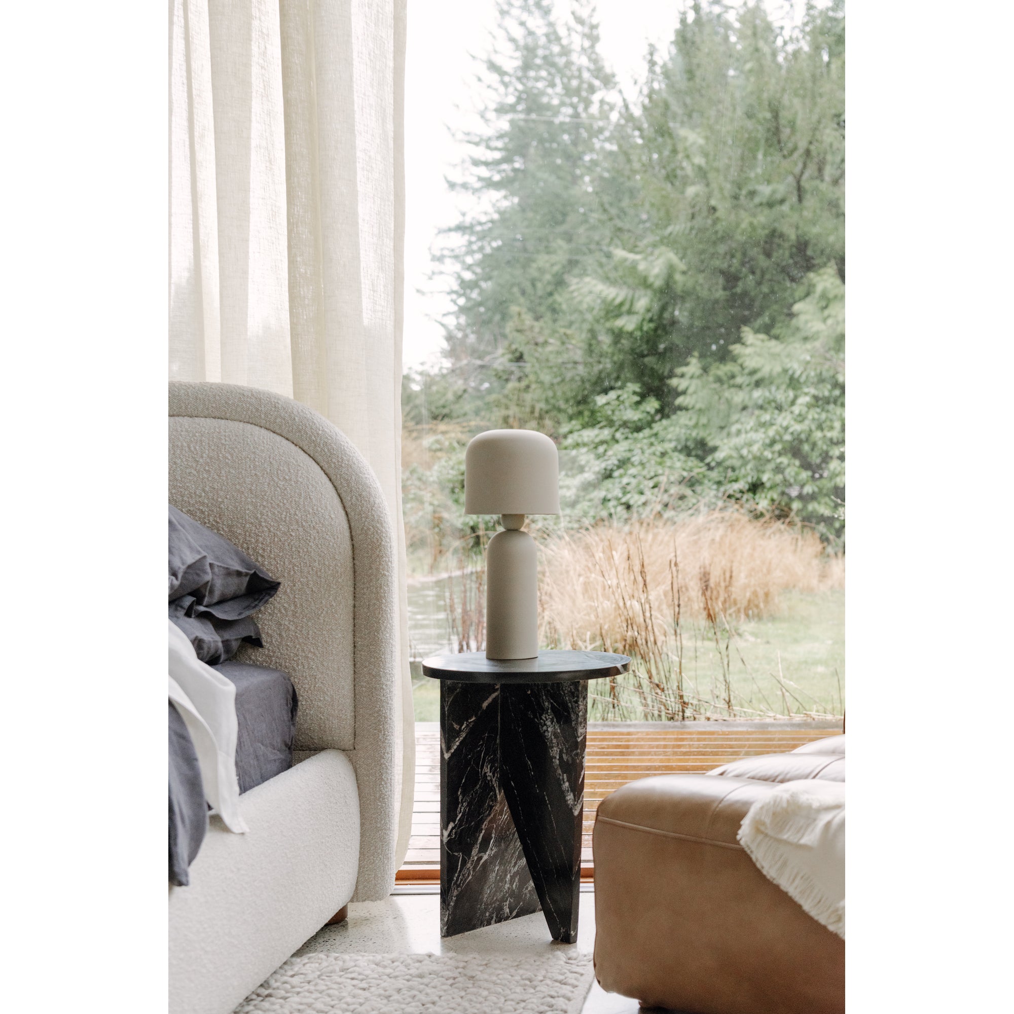 Moes Grace Accent Table Black Marble PJ-1021-02