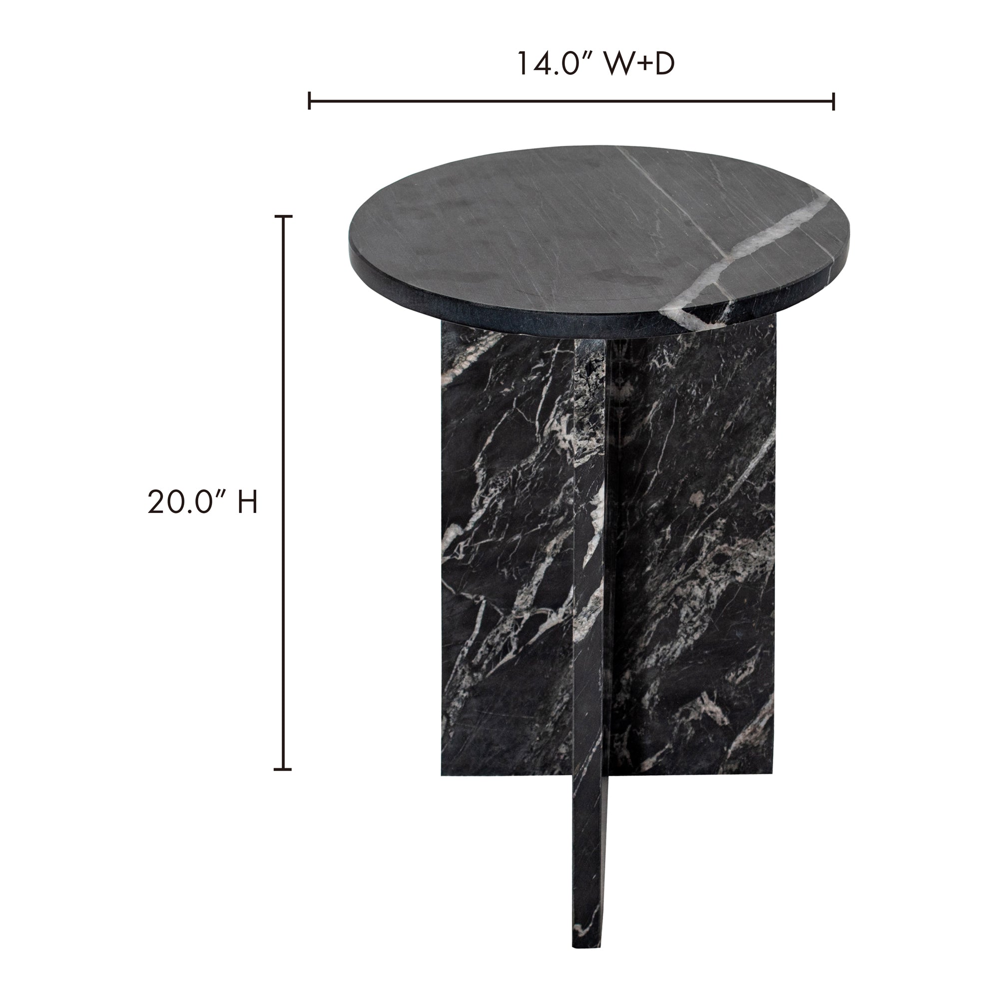 Moes Grace Accent Table Black Marble PJ-1021-02