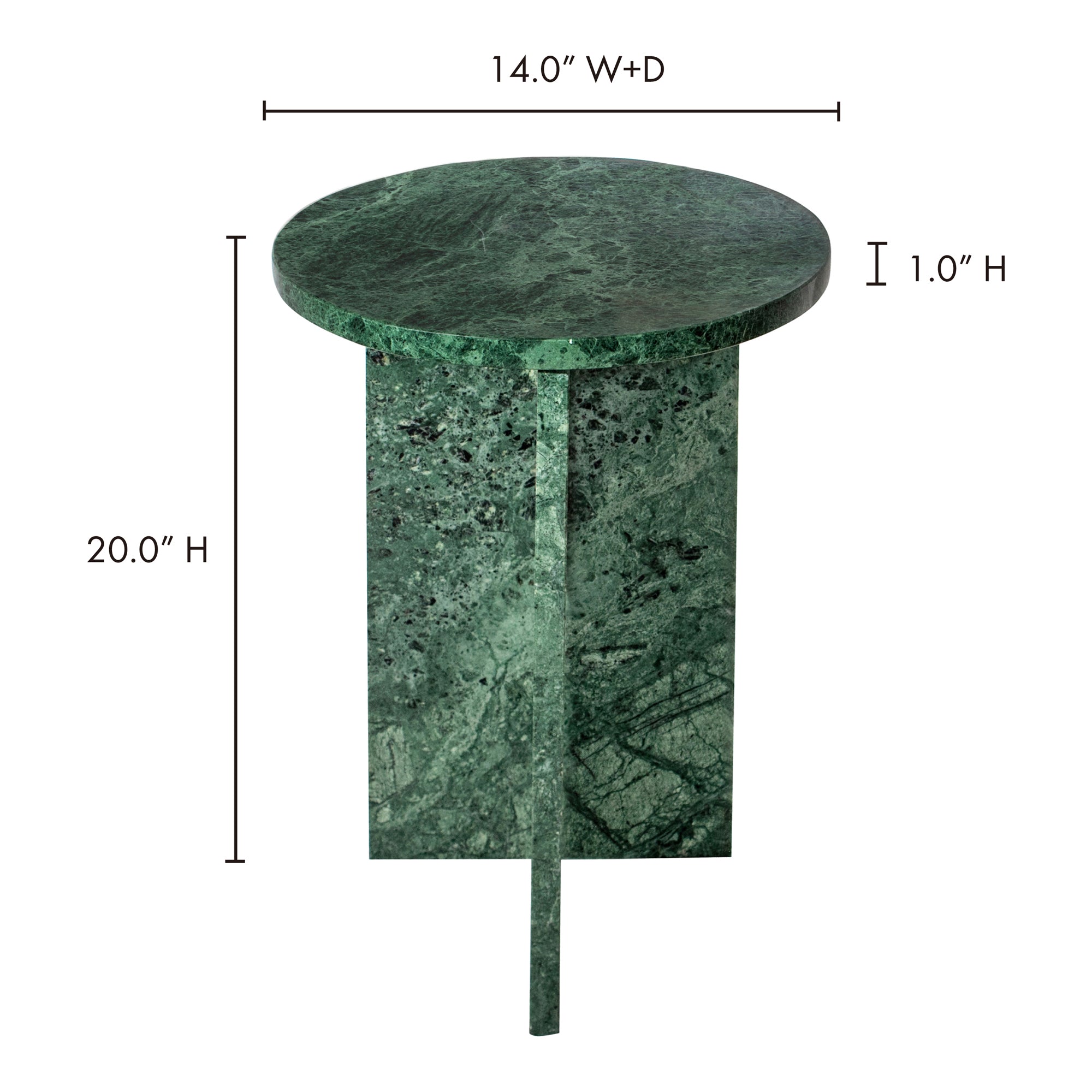 Moes Grace Accent Table Green Marble PJ-1021-16