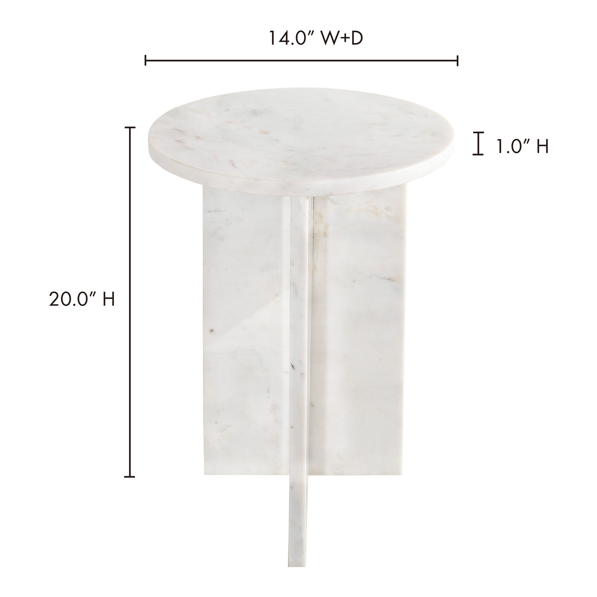 Moes Grace Accent Table White Marble PJ-1021-18