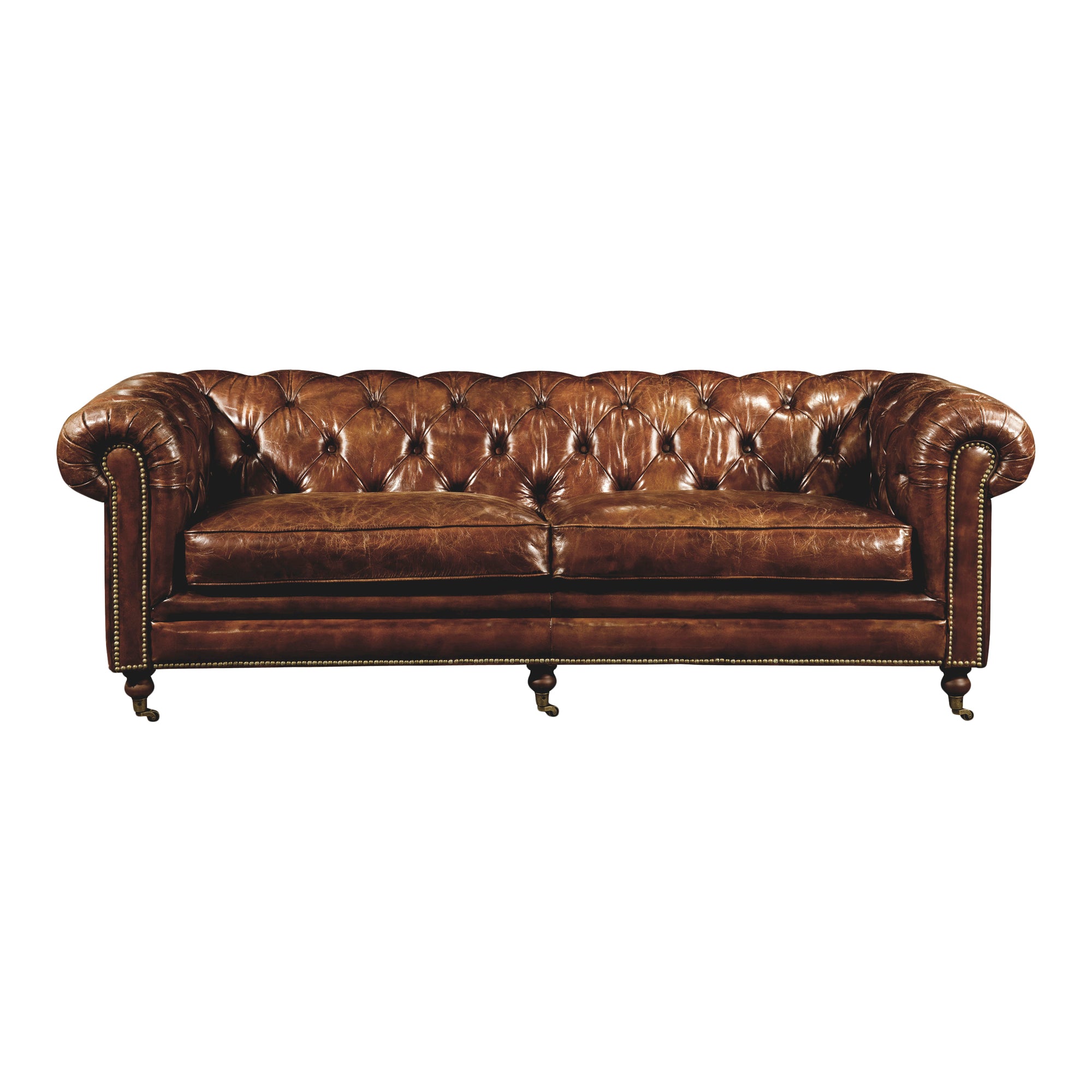 Moes Birmingham Sofa Dark Brown Leather PK-1007-20
