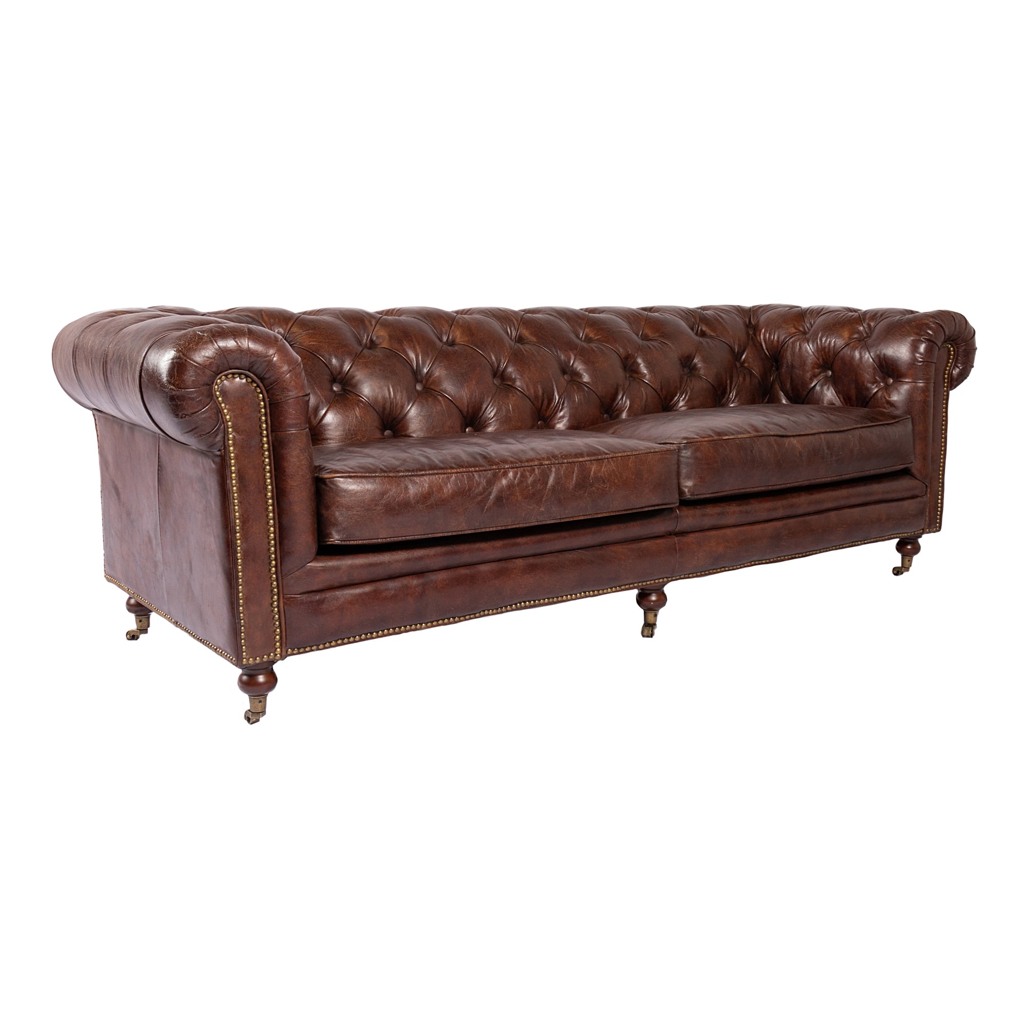 Moes Birmingham Sofa Dark Brown Leather PK-1007-20