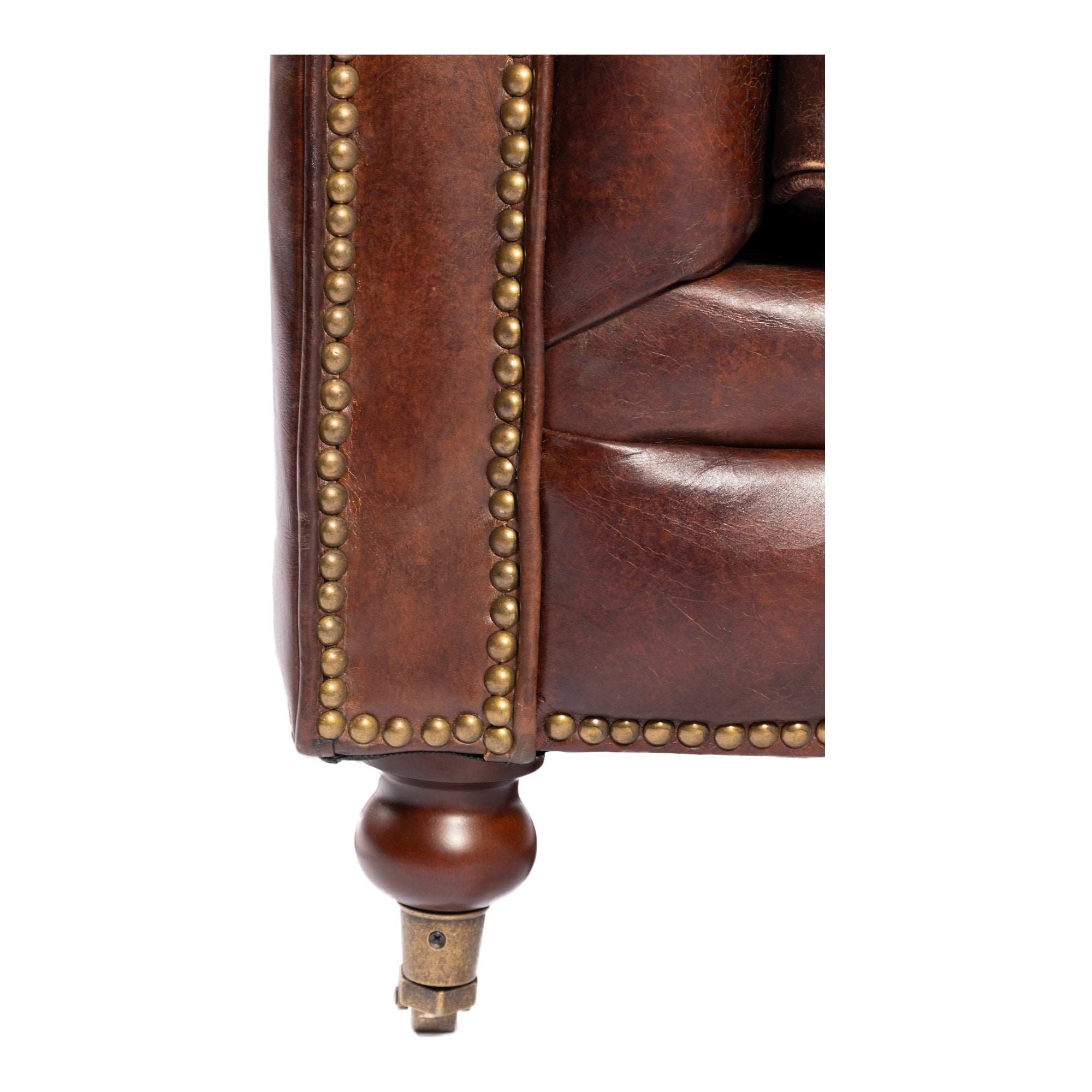 Moes Birmingham Sofa Dark Brown Leather PK-1007-20