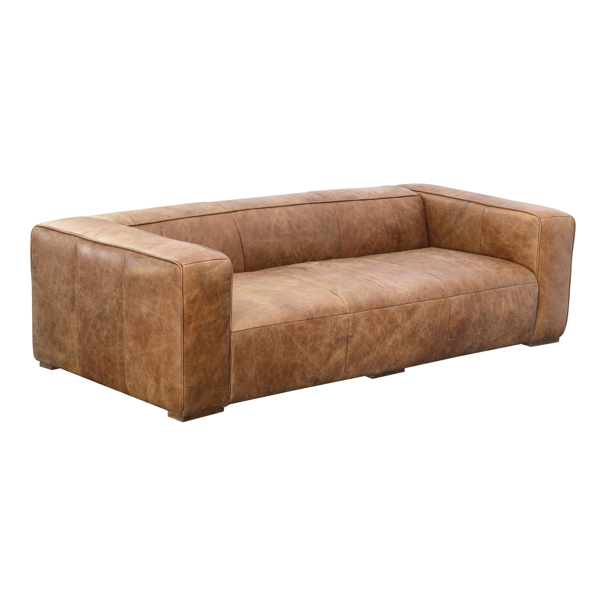 Moes Bolton Sofa Open Road Brown Leather PK-1008-14