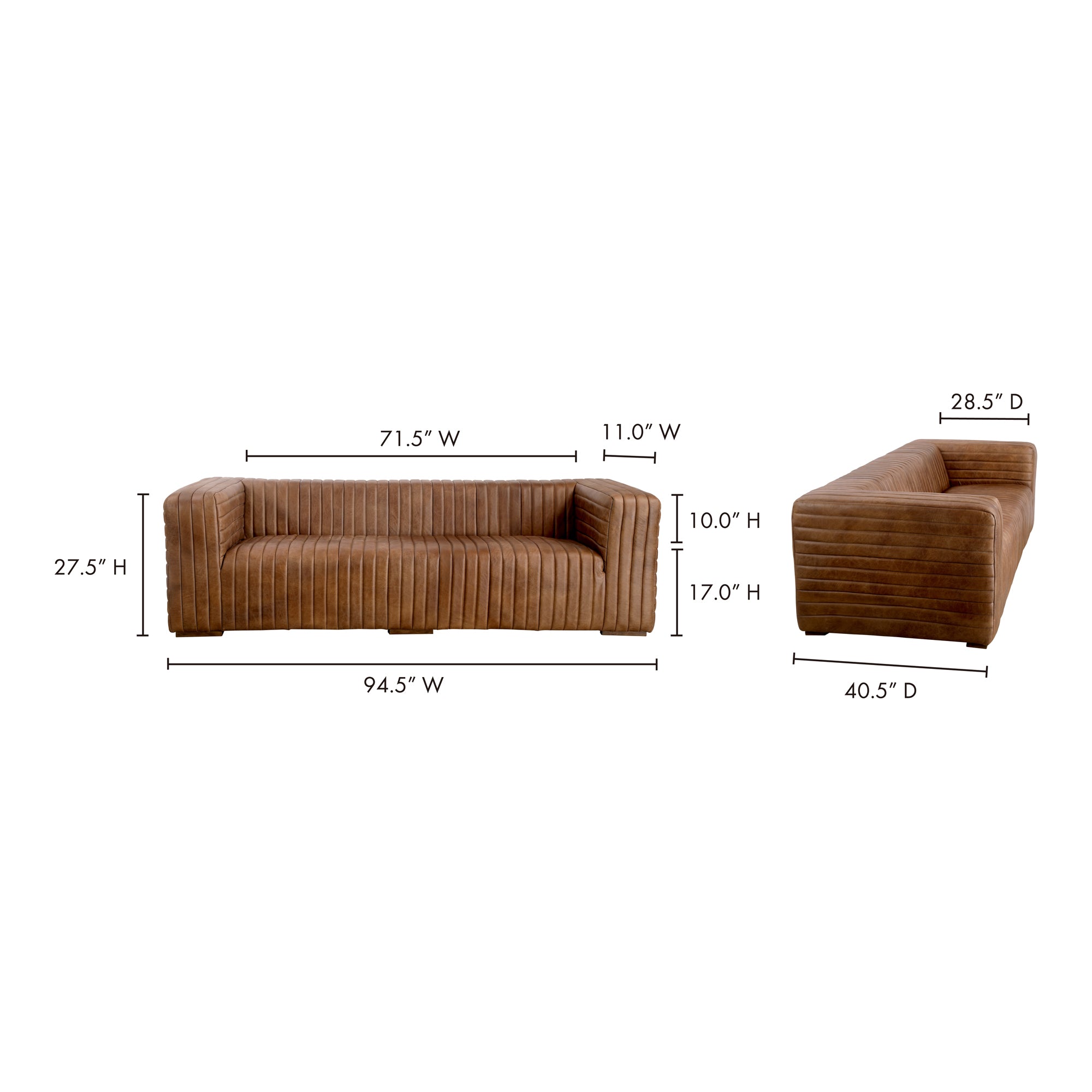 Moes Castle Sofa Brown PK-1009-14