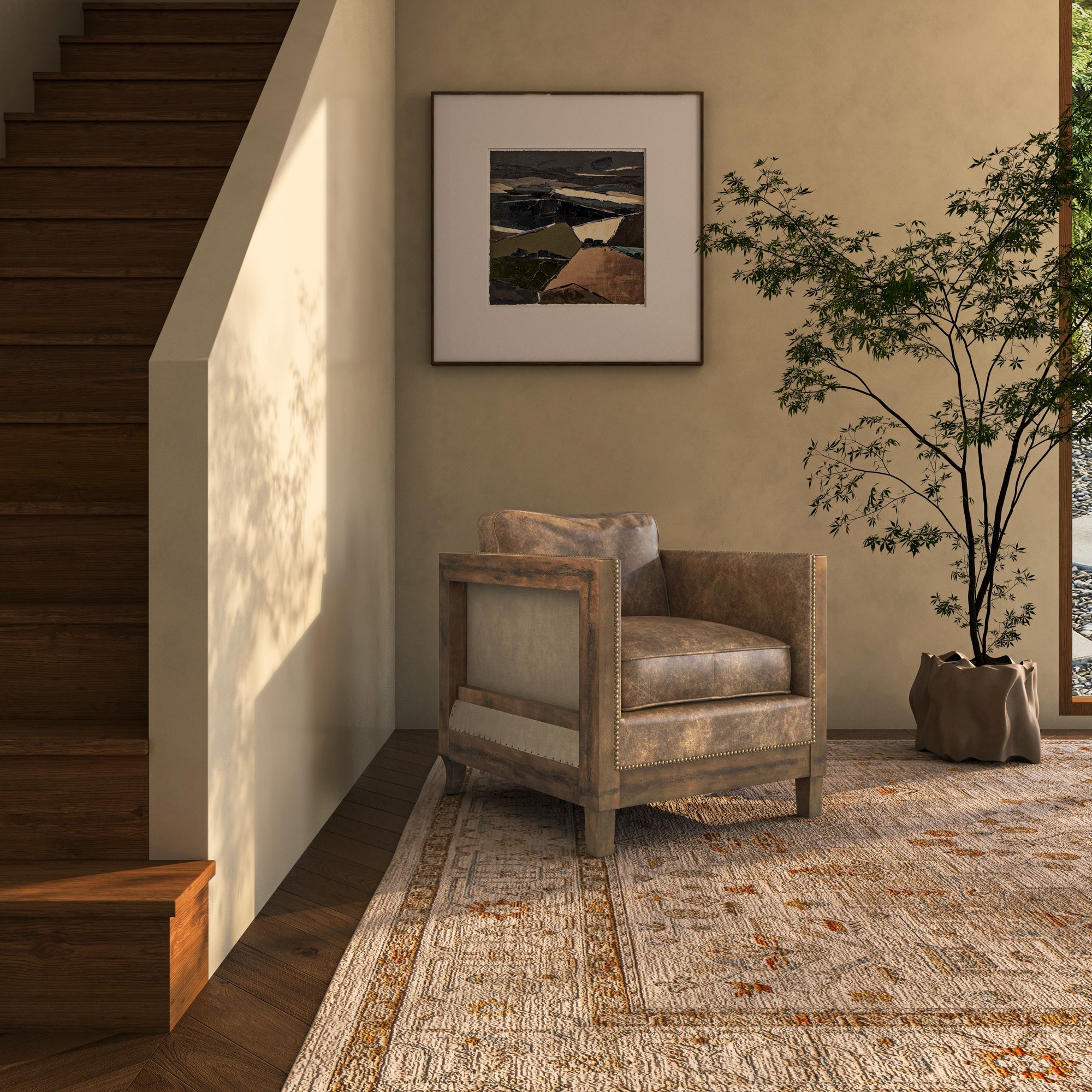 Moes Darlington Club Chair Light Brown PK-1030-03